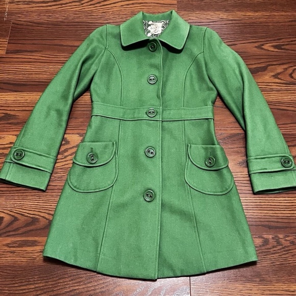 Anthropologie Jackets & Blazers - Anthropologie Women's Green Wool Blend Coat - Tulle Label - Size Medium
